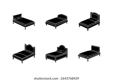 platform bed icon silhouette vector illustration