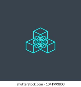 platform concept blue line icon. Simple thin element on dark background. platform concept outline symbol design. Can be used for web and mobile UI/UX