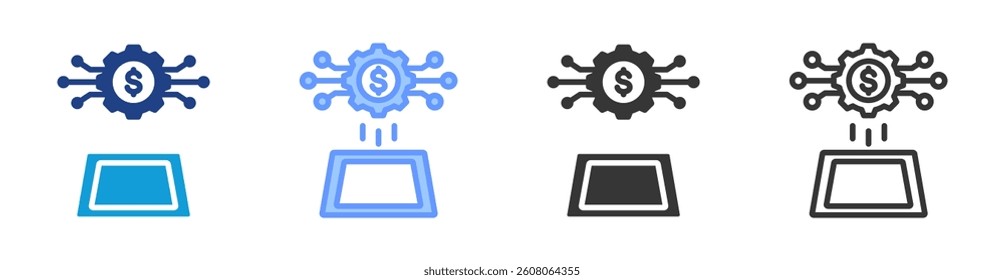 Platform Economy icon set multiple style collection
