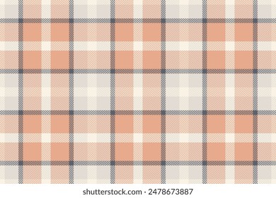 Fondo de tela de plataforma a cuadros, textura de tartán de Vector de regalo. Patrón vibrante textil sin costuras en colores naranja y blanco.