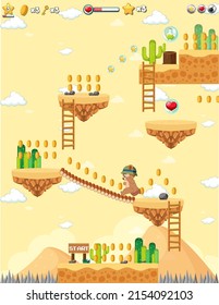 Platform Game Background Template Illustration