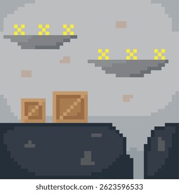 Platform game coin room. Vector illustration