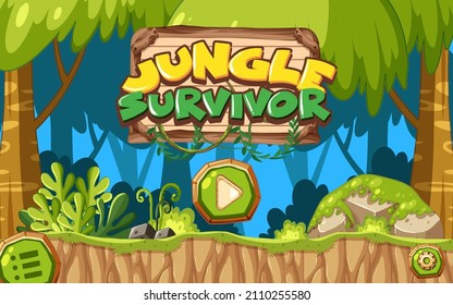 Platform game user interface design illustration