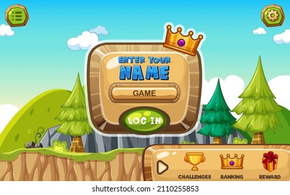Platform game user interface design illustration
