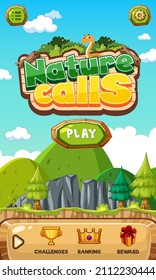 Platform game user interface design illustration