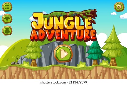 Platform game user interface design illustration