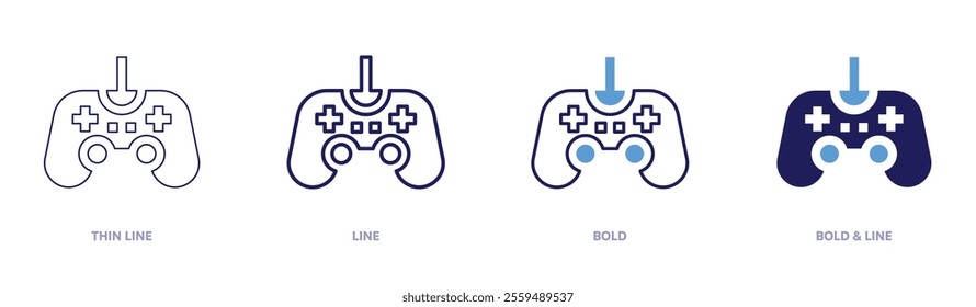 Platform games icon in 4 different styles. Thin Line, Line, Bold, and Bold Line. Duotone style. Editable stroke.
