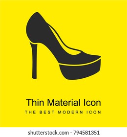 Platform High Heels bright yellow material minimal icon or logo design