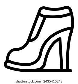 Platform high heels icon outline vector. Elegant model footwear. Gorgeous catwalk female pumps