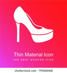 Platform High Heels red and pink gradient material white icon minimal design