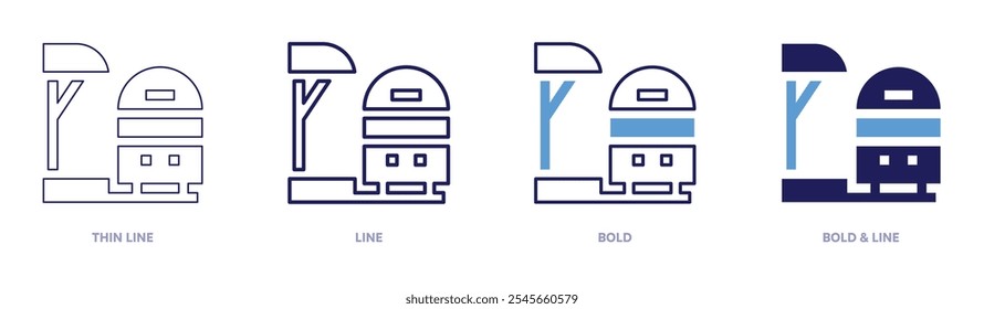 Platform icon in 4 different styles. Thin Line, Line, Bold, and Bold Line. Duotone style. Editable stroke.