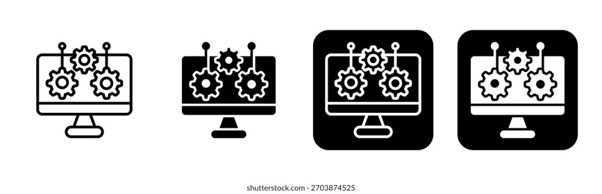 Platform Icon Line and Black Fill Style Collection