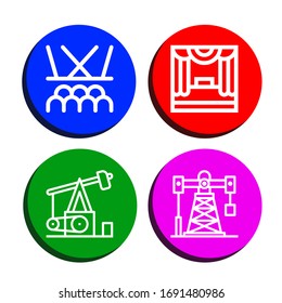 platform icon set. Collection of Stage, Pumpjack, Oil rig icons