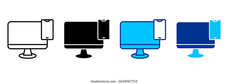 Platform Icon Set Multiple Style Vector Illustration