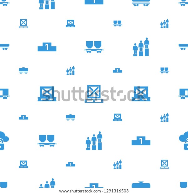 platform icons pattern\
seamless white background. Included editable filled cargo wagon,\
cargo on palette, ranking, cloud protection icons. platform icons\
for web and mobile.