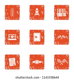 Platform icons set. Grunge set of 9 platform vector icons for web isolated on white background