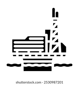 platform oil industry glyph icon vector. platform oil industry sign. isolated symbol illustration