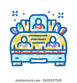 plataforma no desfile ícone doodle esboço vetor. plataforma no sinal de desfile. ilustração de símbolo isolado
