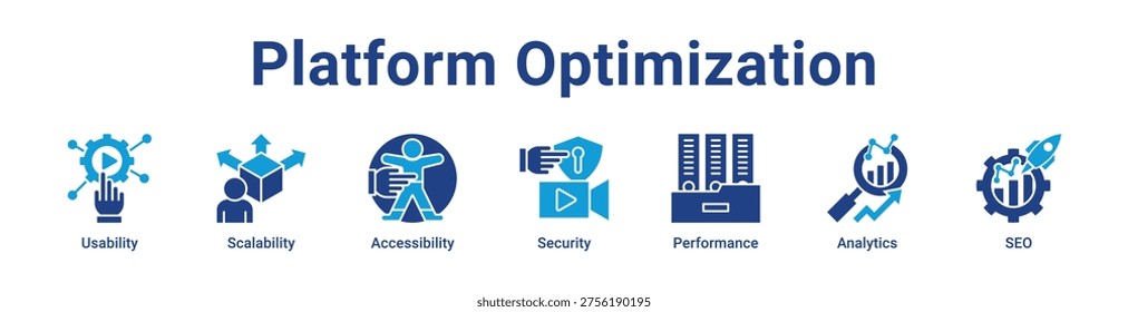Platform Optimization icon banner and collection