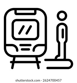 Ícone de passageiro da plataforma. Contornar o ícone do vetor de passageiro da plataforma para o web design isolado no fundo branco