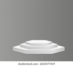 Escena de plataforma y podio. Soporte 3d iluminado con base redonda y fondo abstracto. Escenario blanco para la presentación del producto, exposición o diseño con foco y perspectiva circular en blanco.