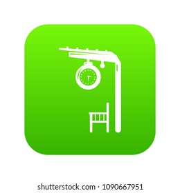 Platform railway icon green vector isolated on white background