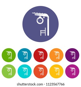 Platform railway icons color set vector for any web design on white background