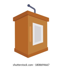 Plataforma en una sala para una mesa alta, icono de color en estilo plano editable 