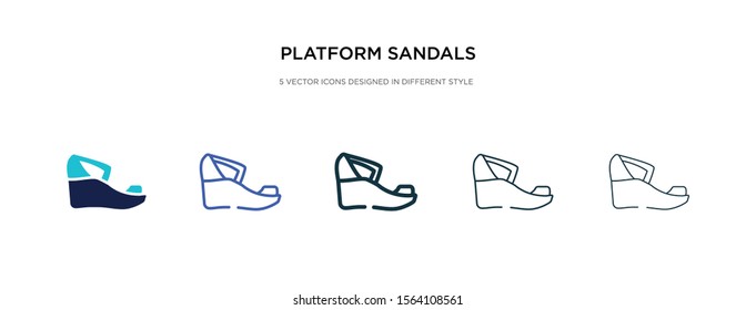 platform sandals icon in different style vector illustration. two colored and black platform sandals vector icons designed in filled, outline, line and stroke style can be used for web, mobile, ui