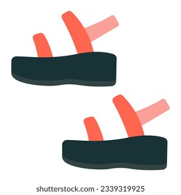 Platform sandals icon. Vector illustration.