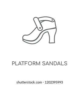 Platform Sandals linear icon. Platform Sandals concept stroke symbol design. Thin graphic elements vector illustration, outline pattern on a white background, eps 10.