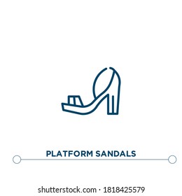 icono del vector de contorno de los sandalias de plataforma. ilustración de elemento simple. símbolo de contorno de sandalias de plataforma a partir del concepto de ropa editable. se puede usar para web y móvil
