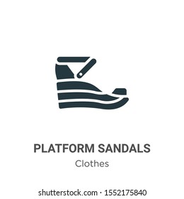 Platform sandals vector icon on white background. Flat vector platform sandals icon symbol sign from modern clothes collection for mobile concept and web apps design.