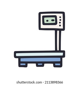 platform scale color vector doodle simple icon