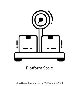 Platform Scale doodle Icon Design illustration. Logistics and Delivery Symbol on White background EPS 10 File