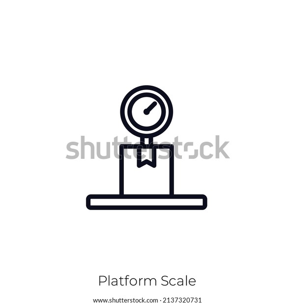 Platform Scale icon. Outline style icon design\
isolated on white\
background