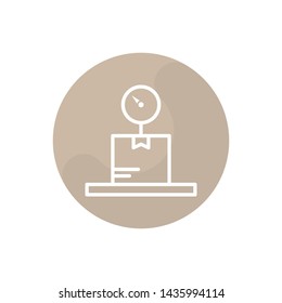 Platform Scale Vector Illustration, outline sign.