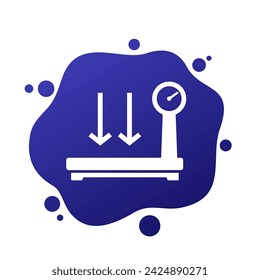 icono de escalas de plataforma, vector de máquina de peso