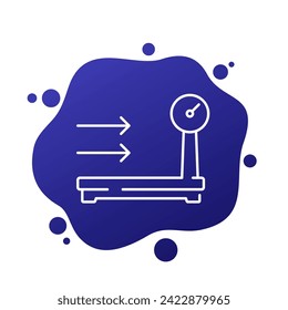 platform scales, weight machine line icon