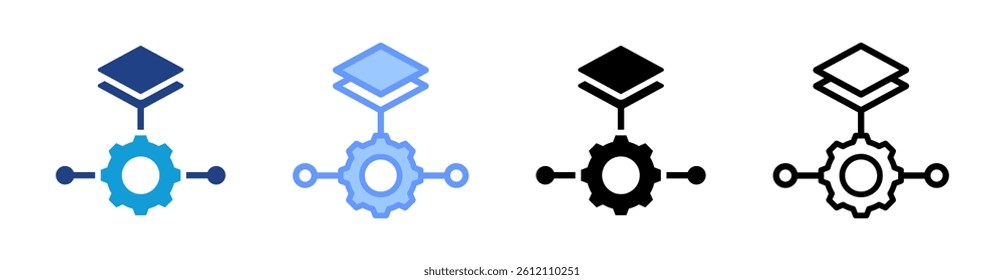 Platform As A Service icon set multiple style collection