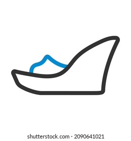 Platform Shoe Icon. Editable Bold Outline With Color Fill Design. Vector Illustration.