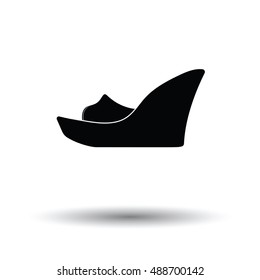 Platform shoe icon. White background with shadow design. Vector illustration.