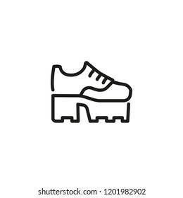 Platform shoe line icon. Shoelaces, leather, ankle. Footwear concept. Can be used for topics like shoe store, fashion, trend