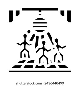 platform shoes disco party glyph icon vector. platform shoes disco party sign. isolated symbol illustration
