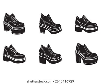 platform shoes icon silhouette vector illustration
