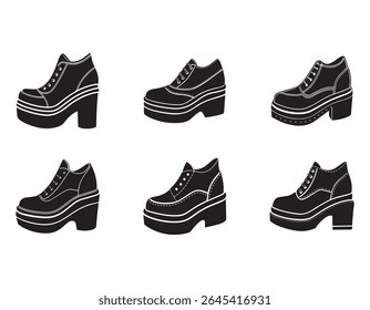 platform shoes icon silhouette vector illustration
