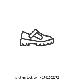 Platform shoes line icon. linear style sign for mobile concept and web design. Platform boots outline vector icon. Symbol, logo illustration. Vector graphics
