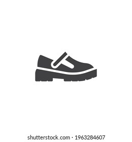 Plattformschuhe, Vektorsymbol. volles Flachzeichen für mobiles Konzept und Webdesign. Die Plattform startet das Symbol für die Glyphe. Symbol, Logo-Abbildung. Vektorgrafik