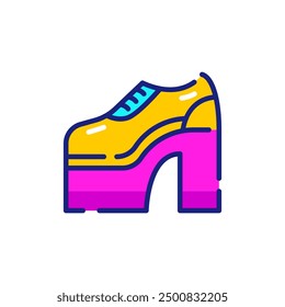 Platform Shoes Y2K Vector Icon Illustration