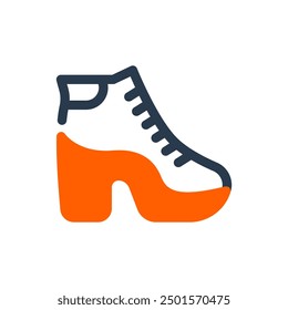 Platform Shoes Y2K Vector Icon Illustration